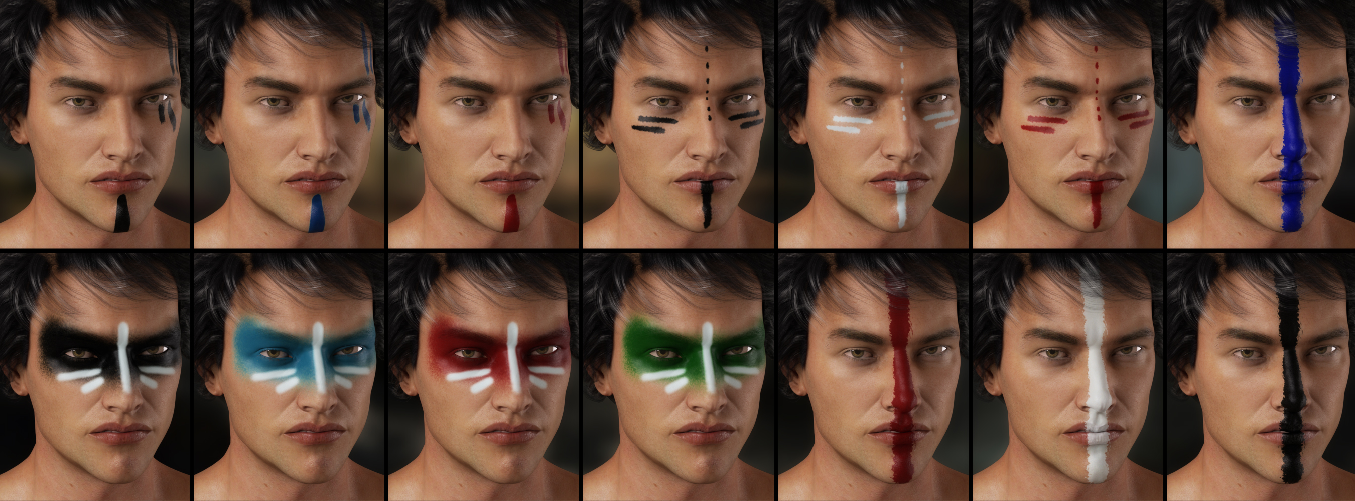 Warrior Make-up for Genesis 3 Male(s) Warrior Make-up for Genesis 3 Male(s) by: Neikdian, 3D Models by Daz 3D