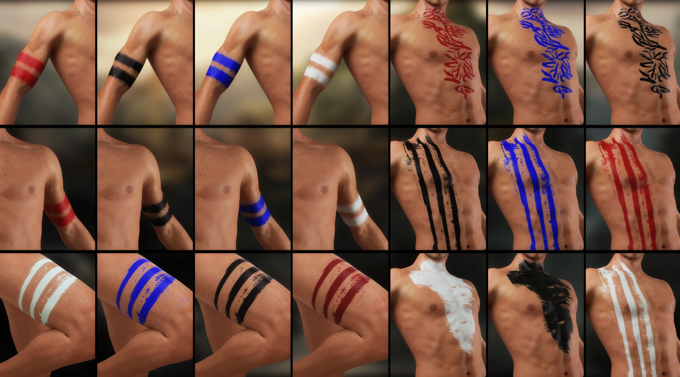 Warrior Make-up for Genesis 3 Male(s) Warrior Make-up for Genesis 3 Male(s) by: Neikdian, 3D Models by Daz 3D
