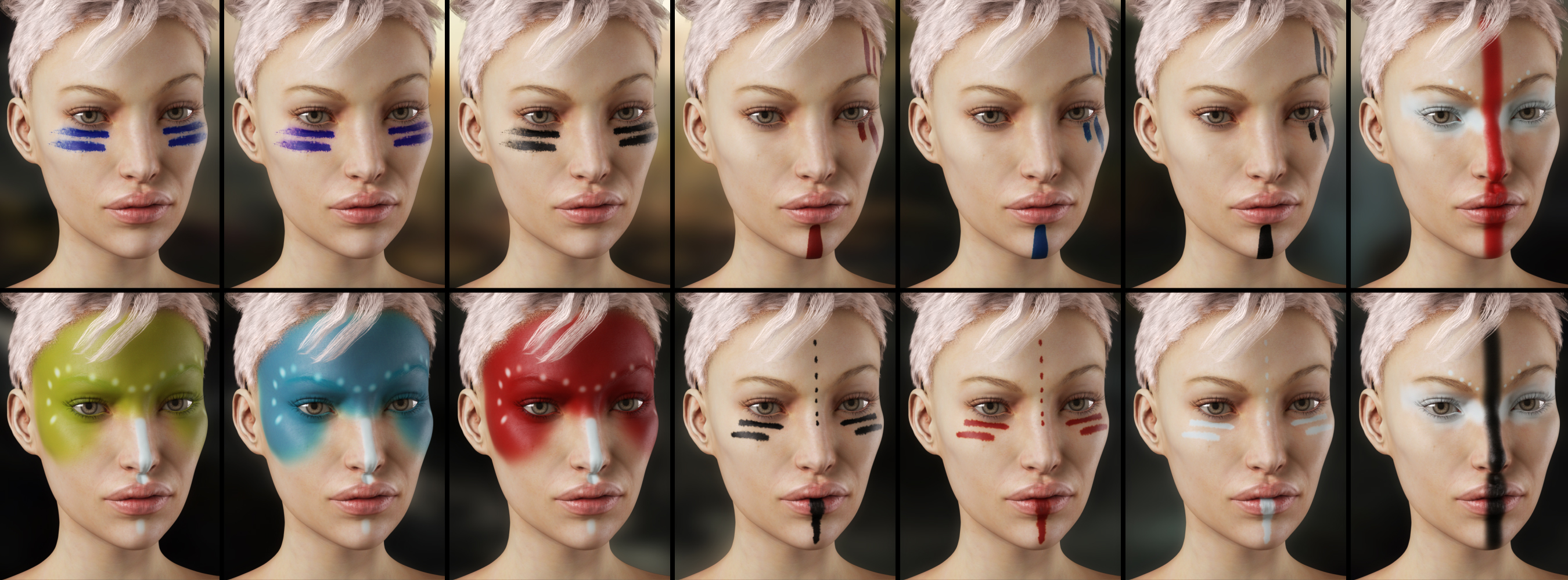 Warrior Make-up for Genesis 3 Female(s) Warrior Make-up for Genesis 3 Female(s) by: Neikdian, 3D Models by Daz 3D