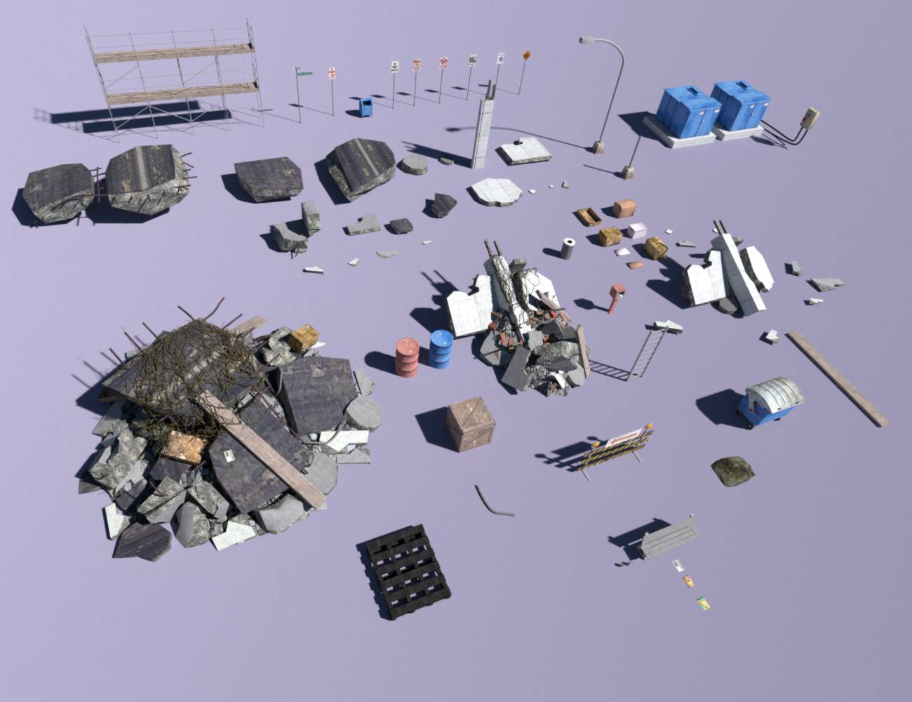 Abandoned District Abandoned District by: Mely3D, 3D Models by Daz 3D