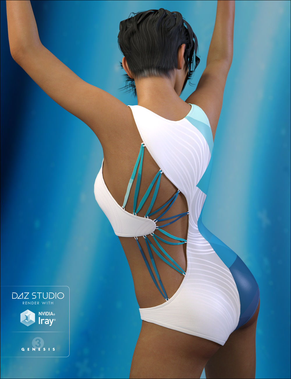 Wicked Strappy Swimsuit for Genesis 3 Female(s) by: Xena, 3D Models by Daz 3D