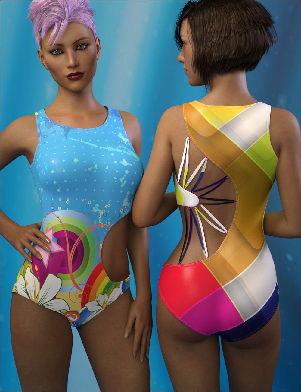 WT21 Wicked Strappy Swimsuit Textures by: Xena, 3D Models by Daz 3D