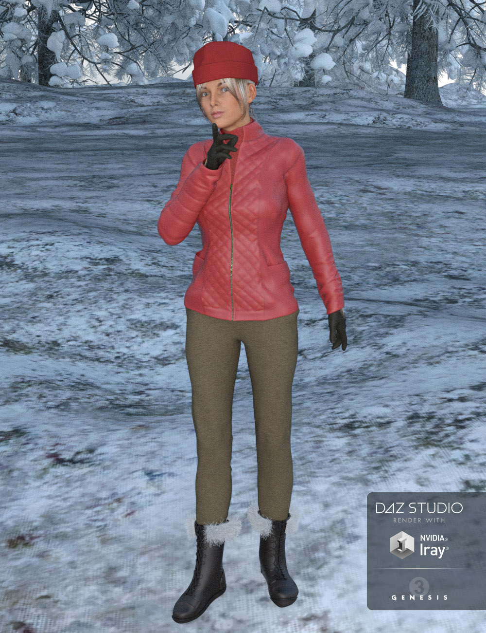 Winter Clothes for Genesis 3 Female(s) by: Oskarsson, 3D Models by Daz 3D