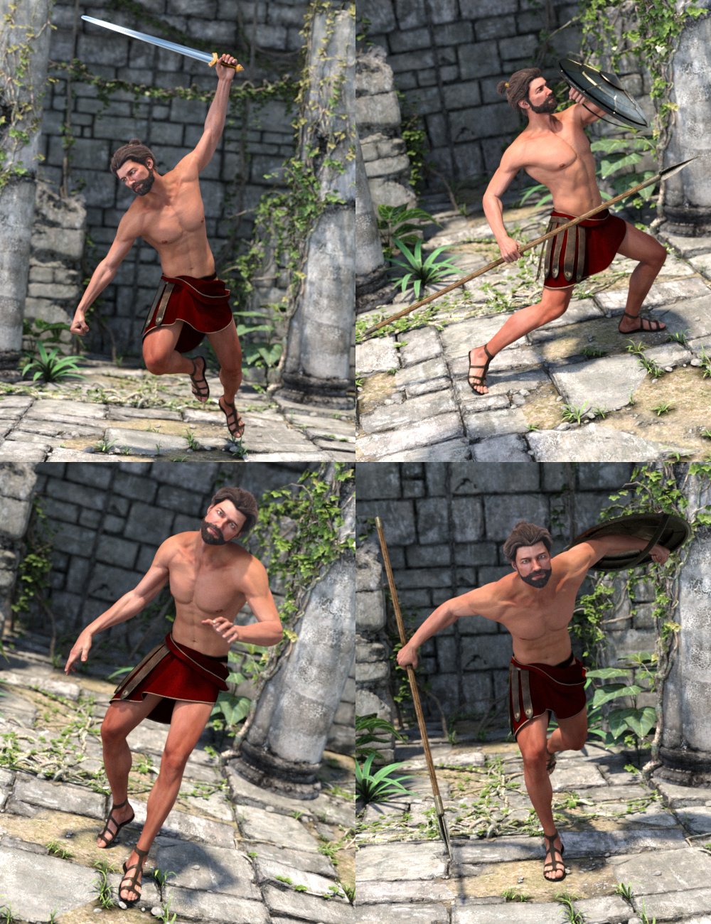 Capsces Gladiator Poses Leo 7 Capsces Gladiator Poses Leo 7 by: Capsces Digital Ink, 3D Models by Daz 3D