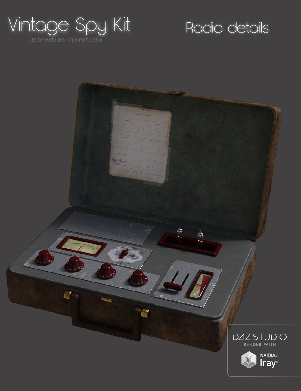 Vintage Spy Kit by: Code 66, 3D Models by Daz 3D