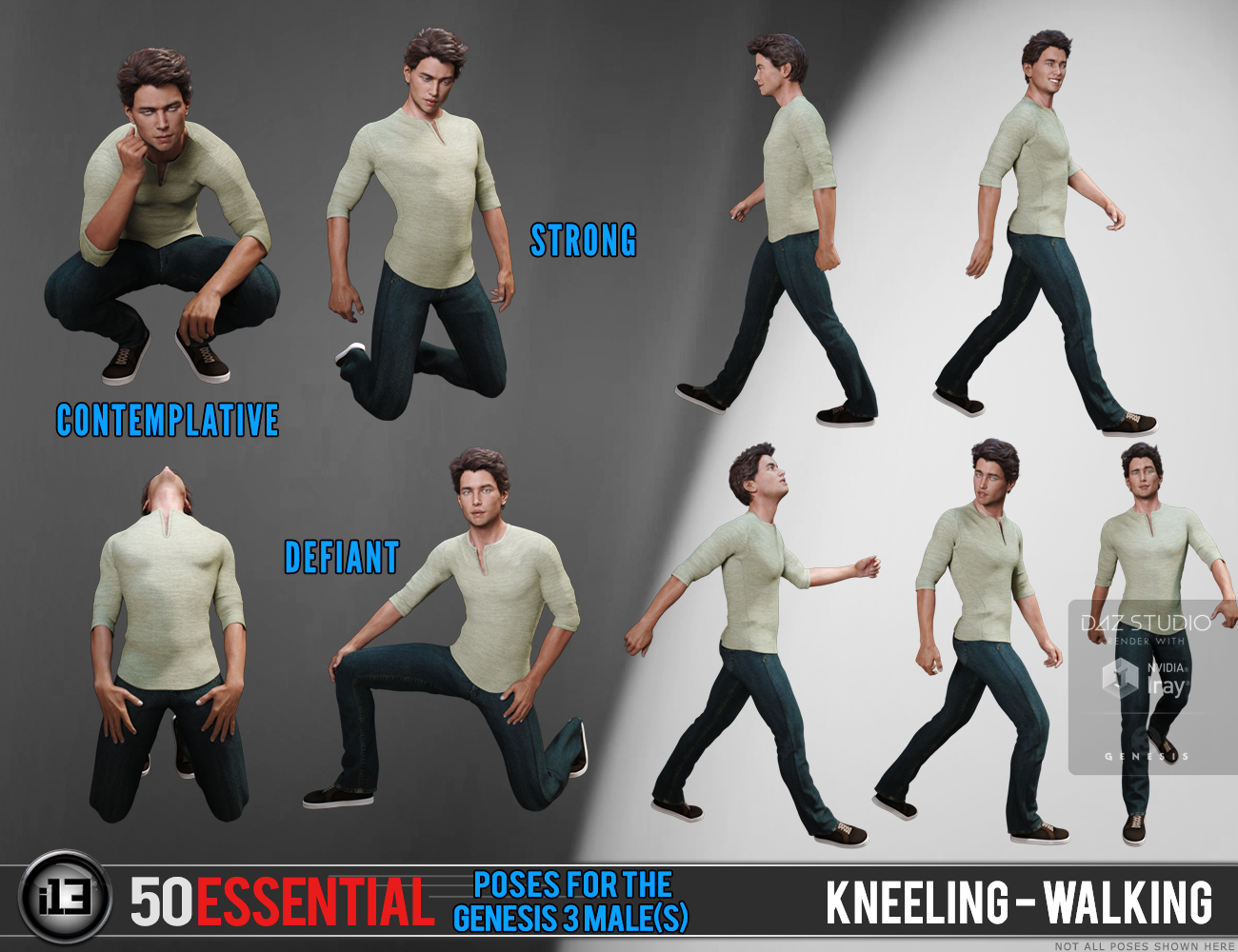 i13 50 Essential Poses for the Genesis 3 Male(s) by: ironman13, 3D Models by Daz 3D