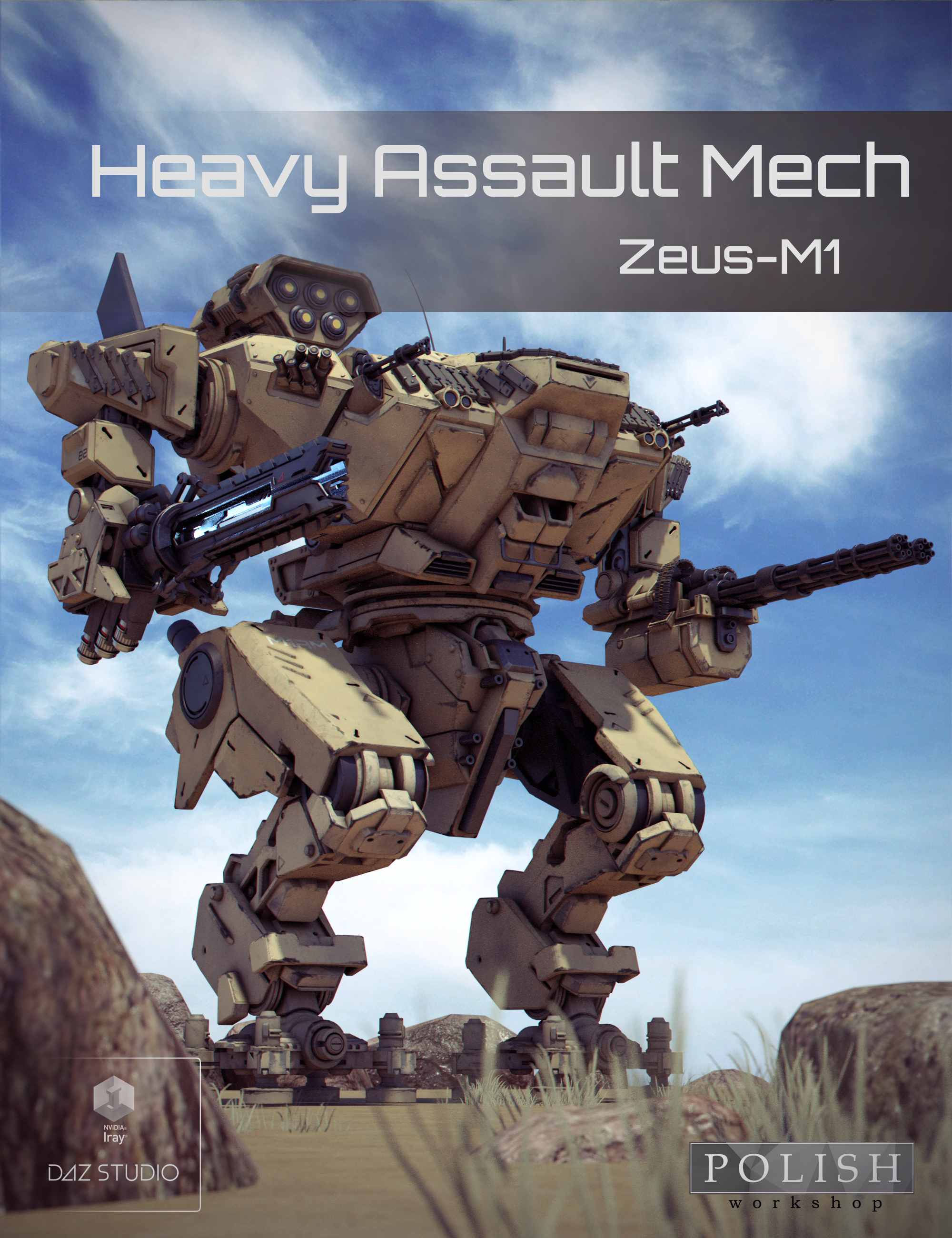 Heavy Assault Mech Zeus-M1 by: Polish, 3D Models by Daz 3D