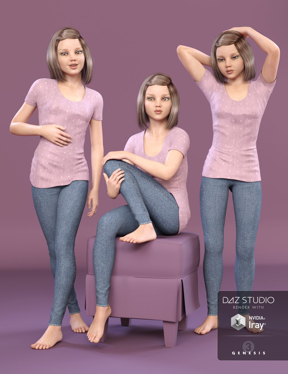 DA Sassy Poses for Tween Julie 7 by: Design Anvil, 3D Models by Daz 3D