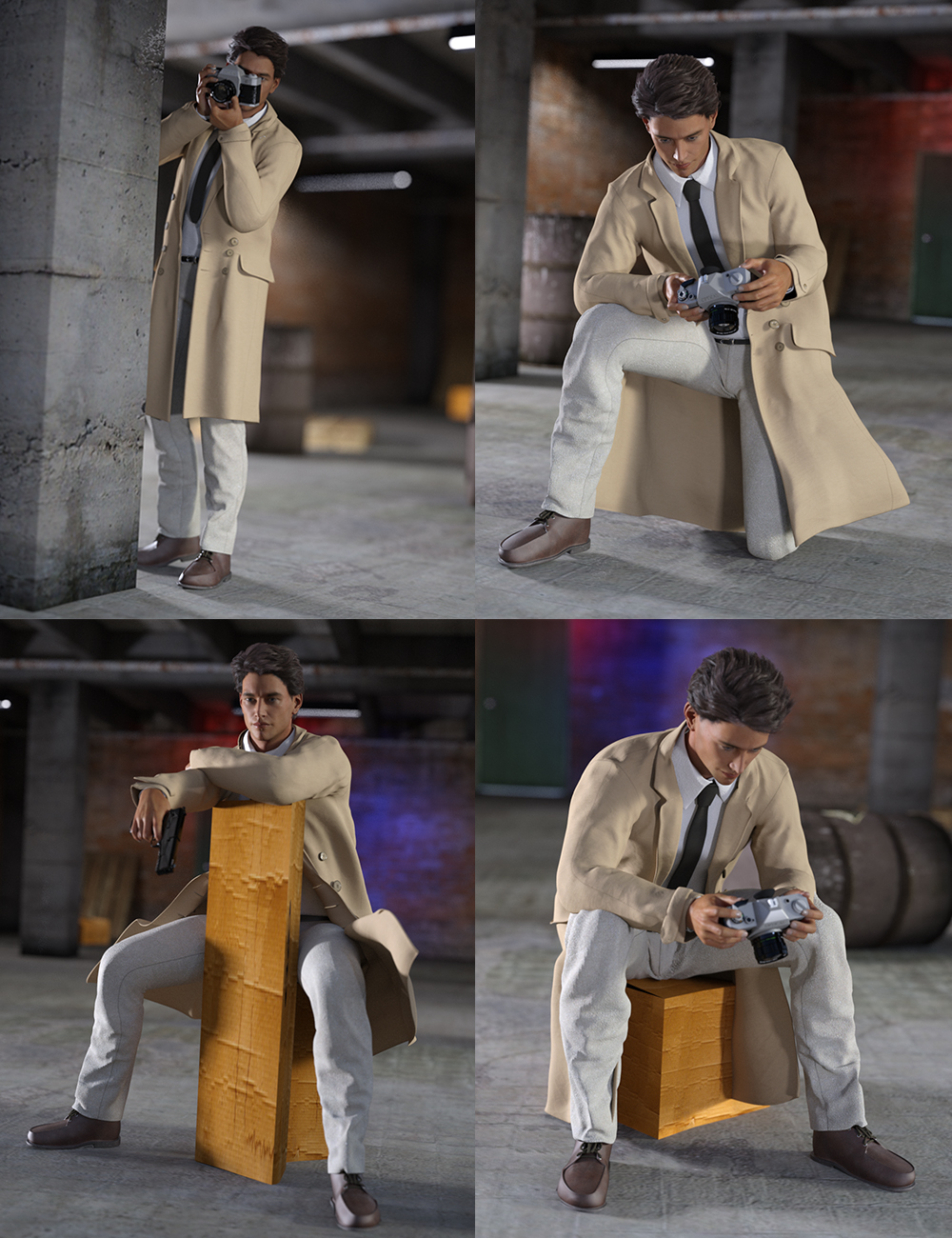 Detective Poses and Props Detective Poses and Props by: Val3dart, 3D Models by Daz 3D