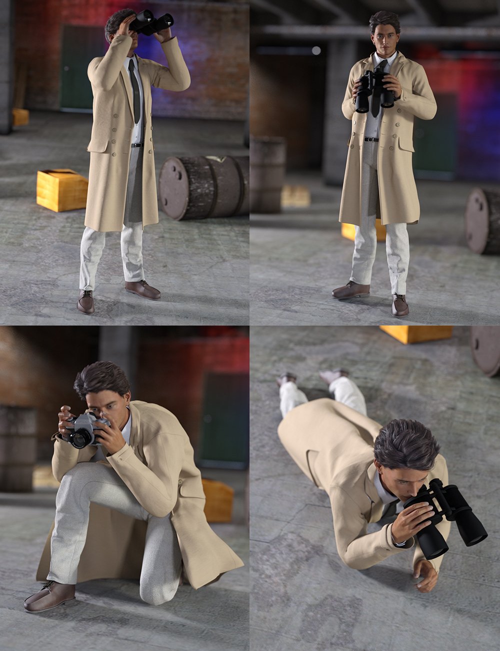 Detective Poses and Props by: Val3dart, 3D Models by Daz 3D
