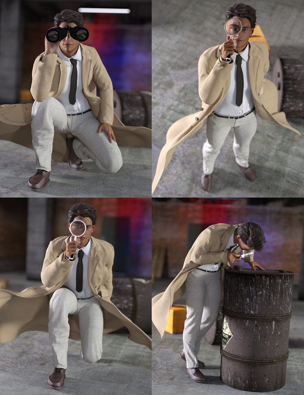 Detective Poses and Props Detective Poses and Props by: Val3dart, 3D Models by Daz 3D