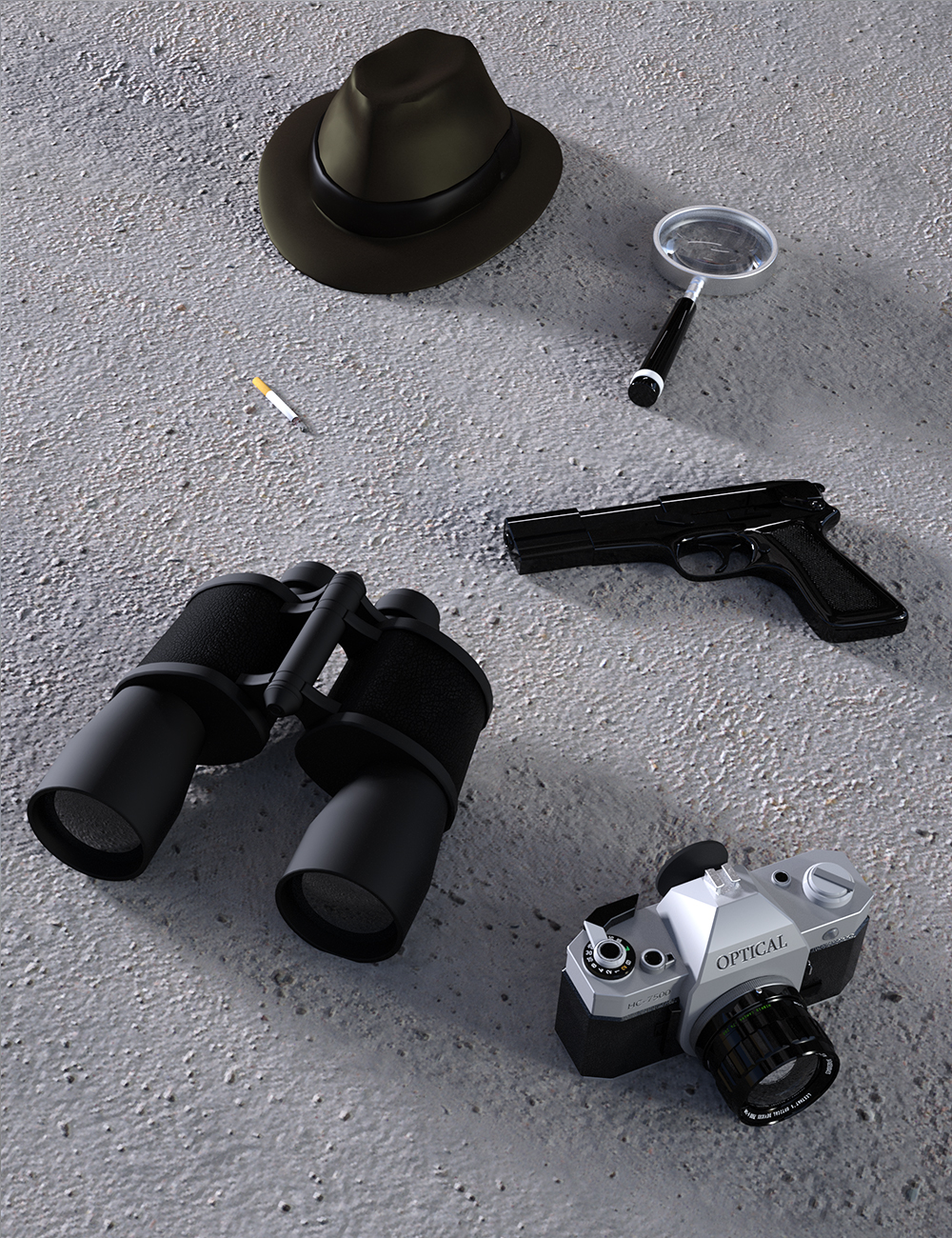 Detective Poses and Props by: Val3dart, 3D Models by Daz 3D