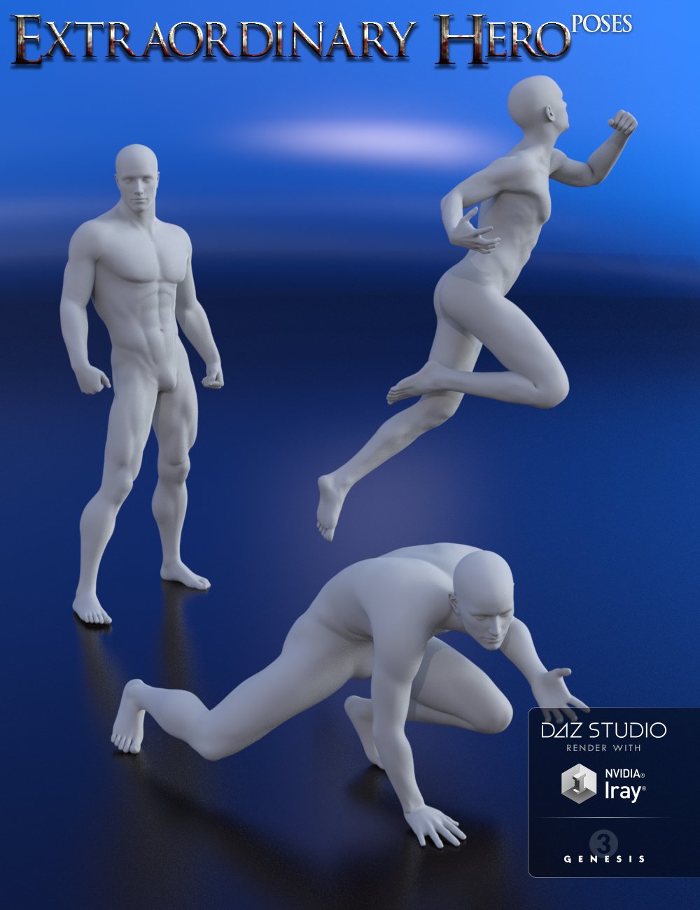 Extraordinary Hero Poses for Michael 7 by: Muscleman, 3D Models by Daz 3D