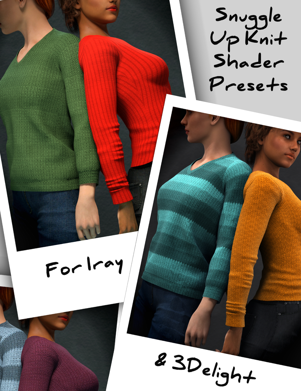 Snuggle Up Knits for Iray and 3Delight - Shader Presets by: Inkara, 3D Models by Daz 3D