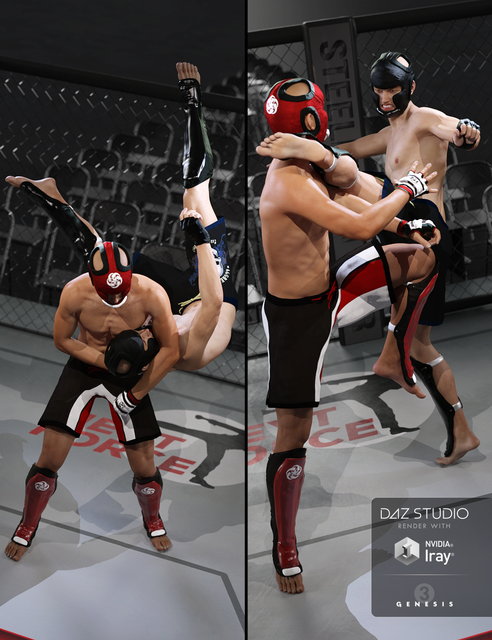 Fight League Poses by: Val3dart, 3D Models by Daz 3D