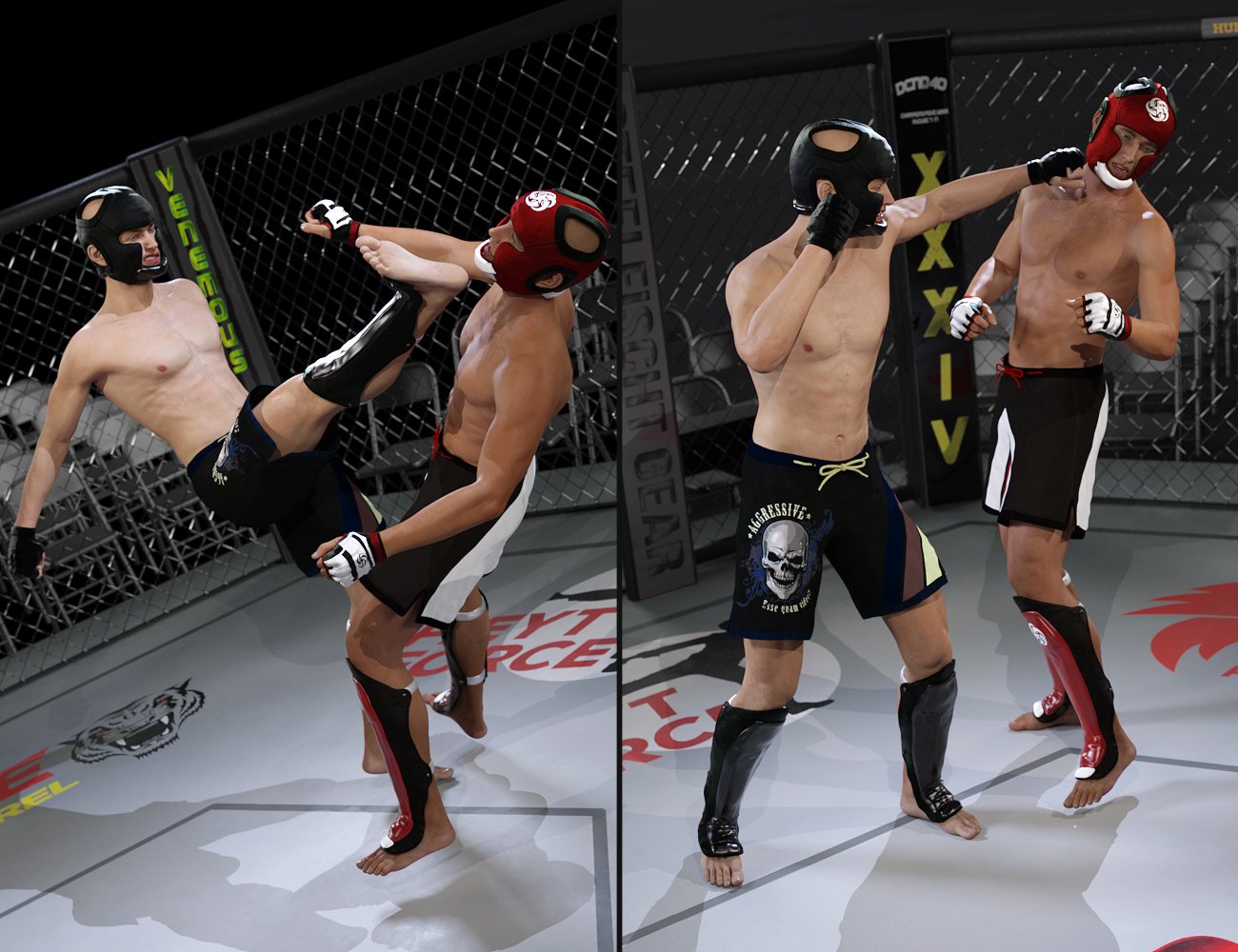 Fight League Poses Fight League Poses by: Val3dart, 3D Models by Daz 3D