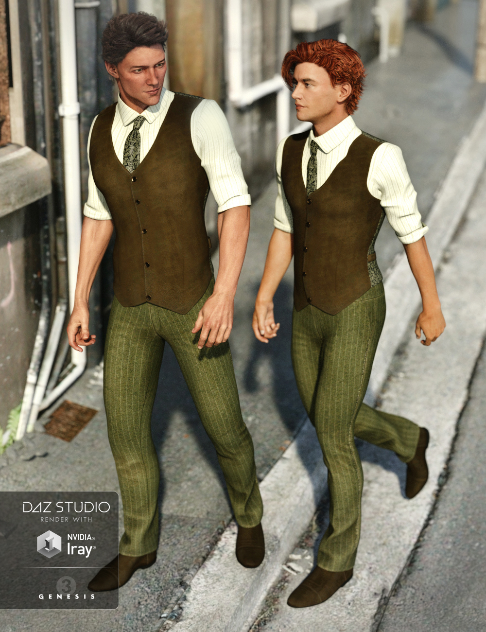 Sophisticate Outfit for Genesis 3 Male(s) by: NikisatezArien, 3D Models by Daz 3D
