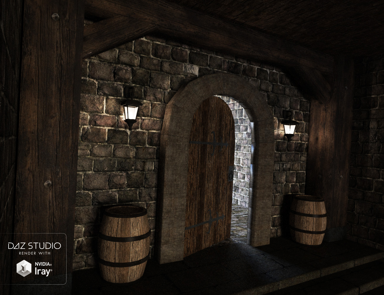 Medieval Inn Corridor by: , 3D Models by Daz 3D