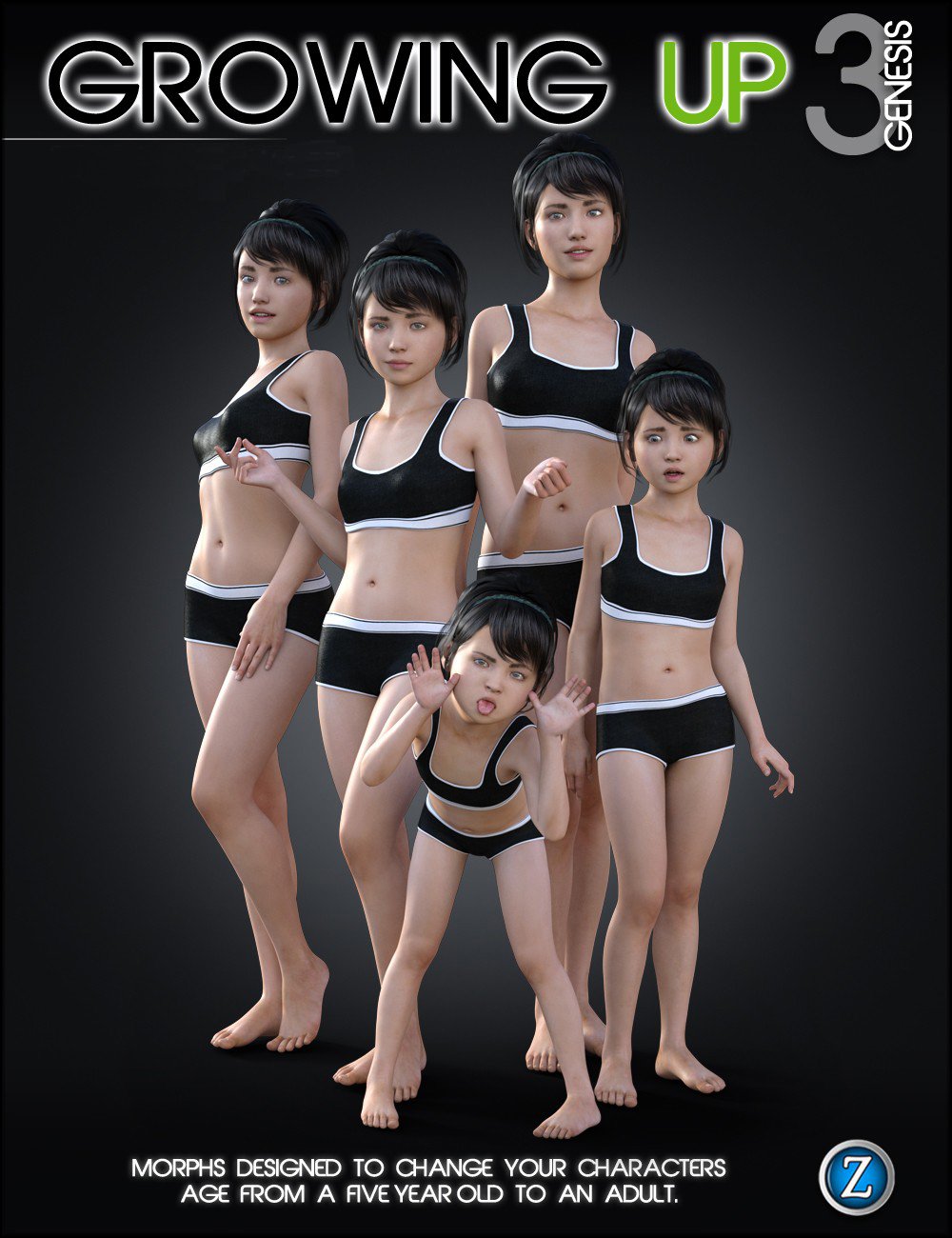 Growing Up for Genesis 3 Female(s) by: Zev0, 3D Models by Daz 3D
