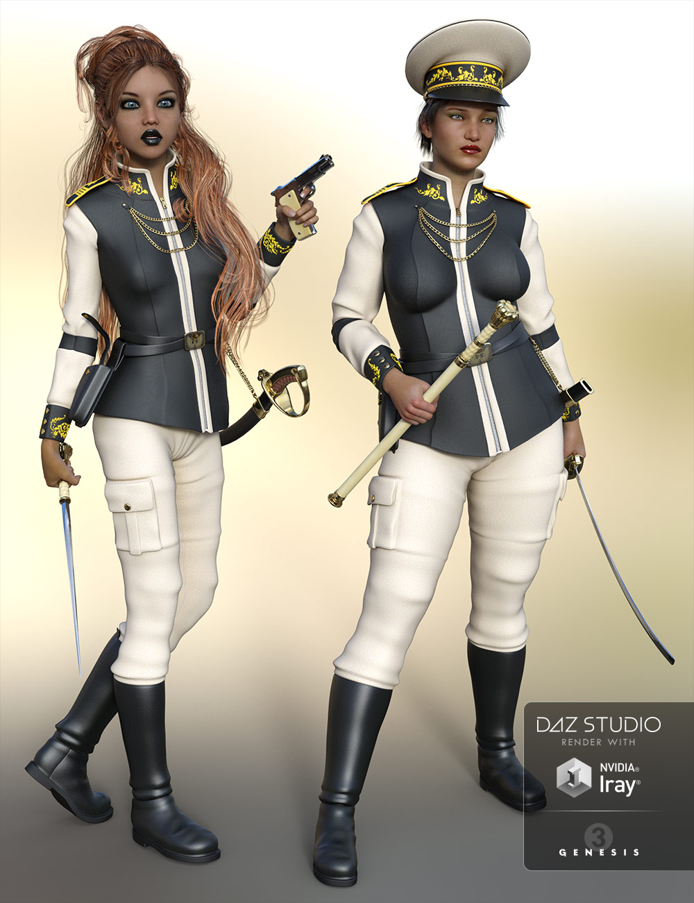 El Comandante, Officer Outfit for Genesis 3 Female(s) El Comandante, Officer Outfit for Genesis 3 Female(s) by: ile-avalon, 3D Models by Daz 3D