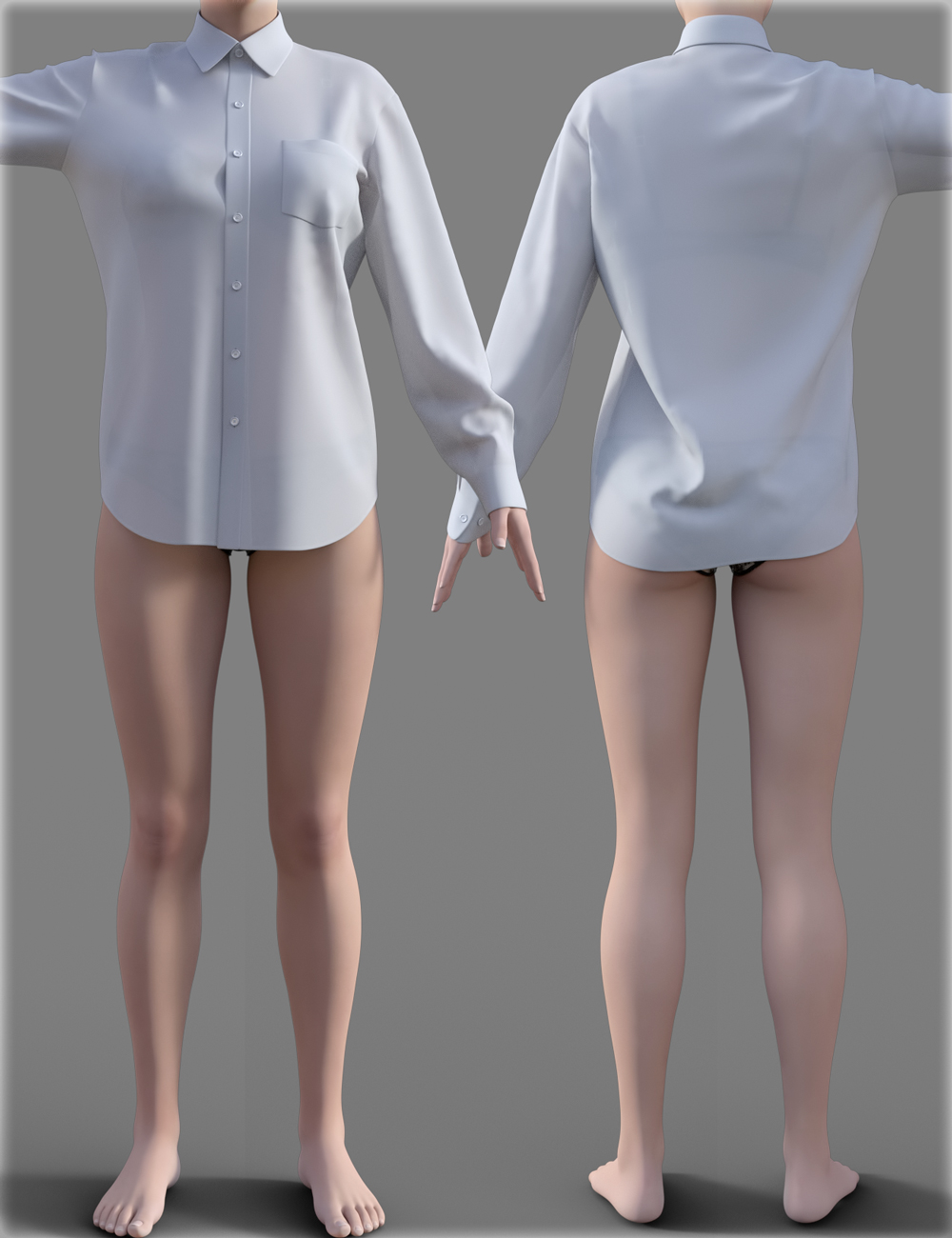 Men's Shirt for Genesis 3 Female(s) by: IH Kang, 3D Models by Daz 3D