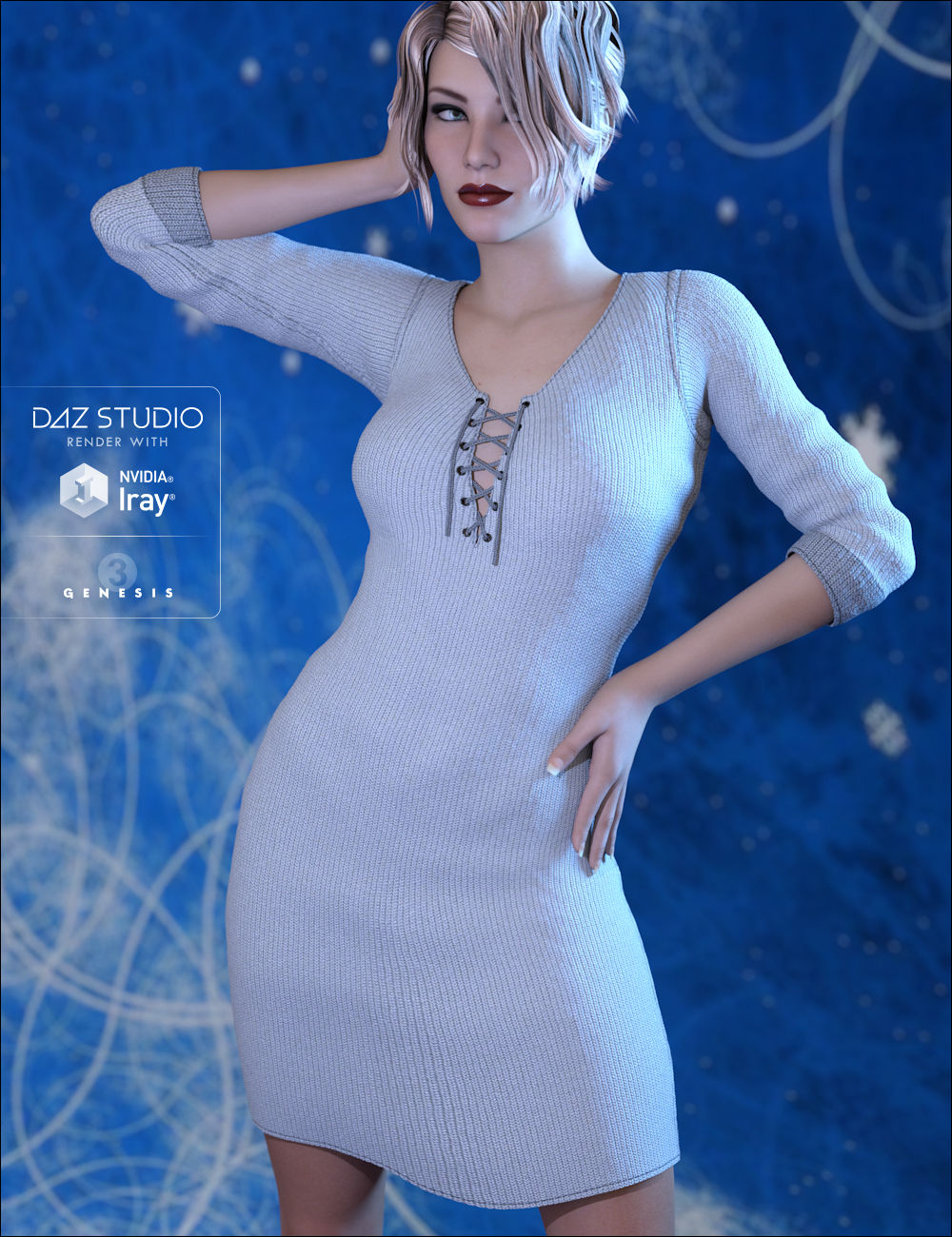 Wicked Knit Dress for Genesis 3 Female(s) by: Xena, 3D Models by Daz 3D