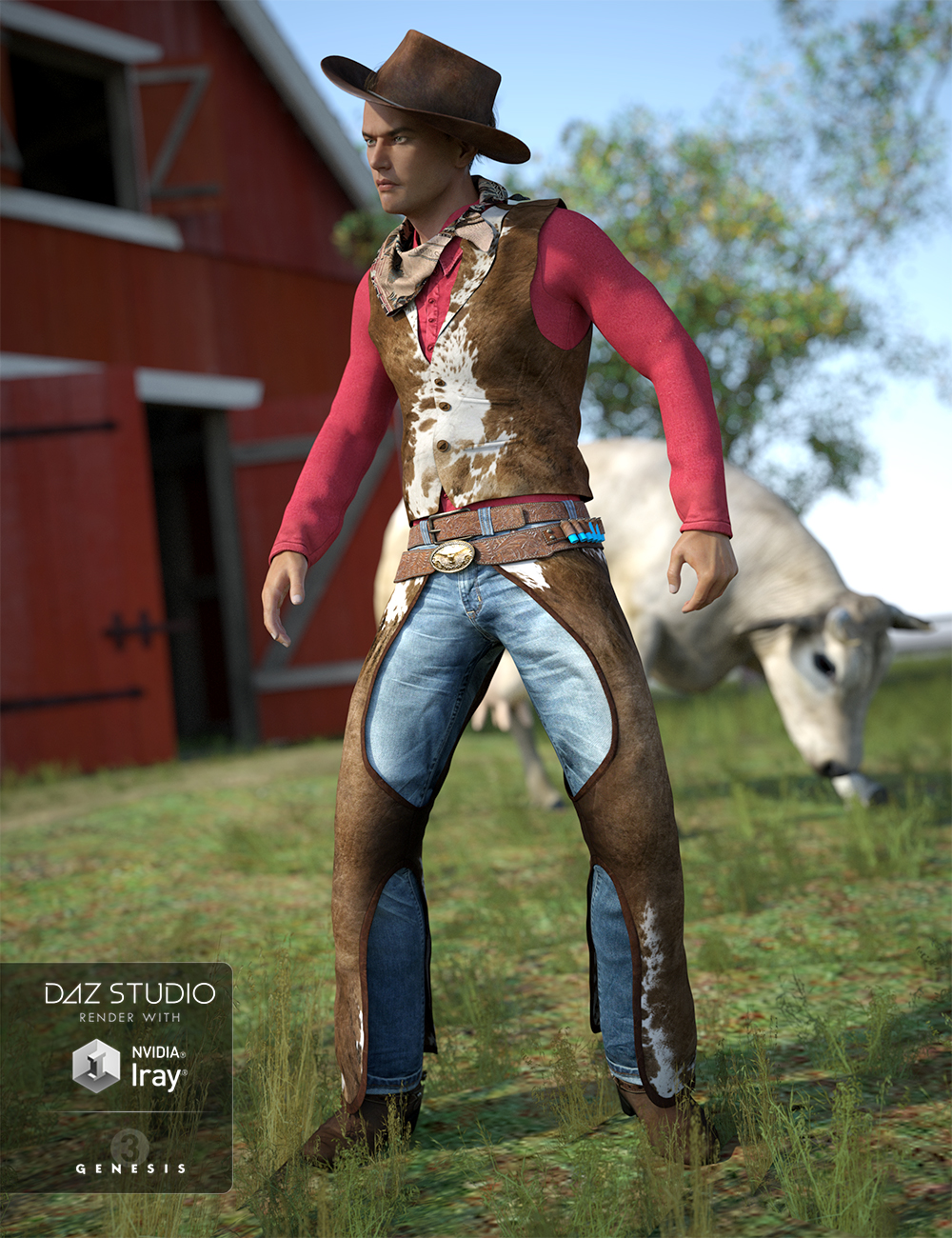 Cowboy Outfit Textures by: Sarsa, 3D Models by Daz 3D