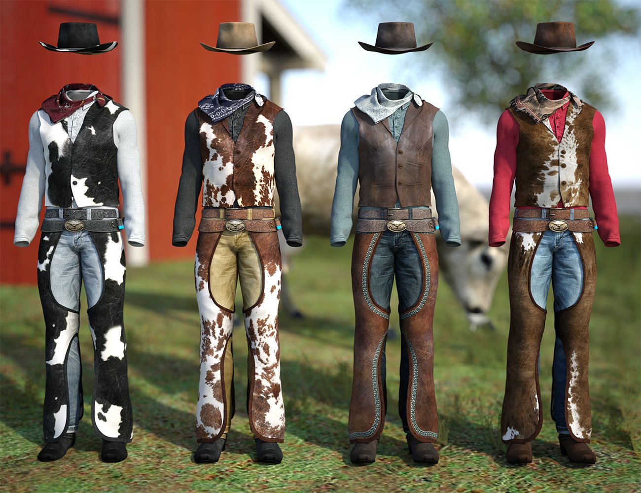 Cowboy Outfit Textures by: Sarsa, 3D Models by Daz 3D