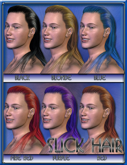 Slick Hair by: 3D Universe, 3D Models by Daz 3D