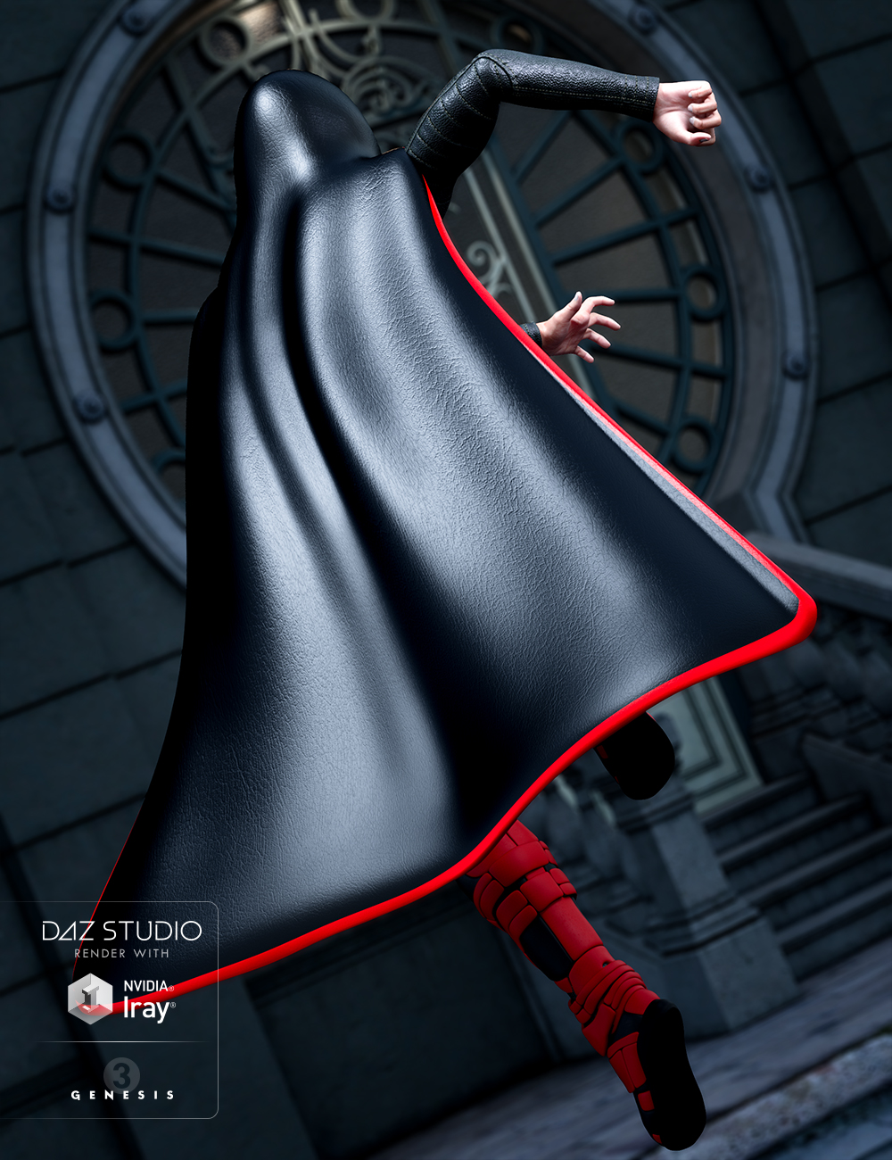 Hooded Cloak for Genesis 3 Male(s) by: JGreenleesPoisenedLily, 3D Models by Daz 3D