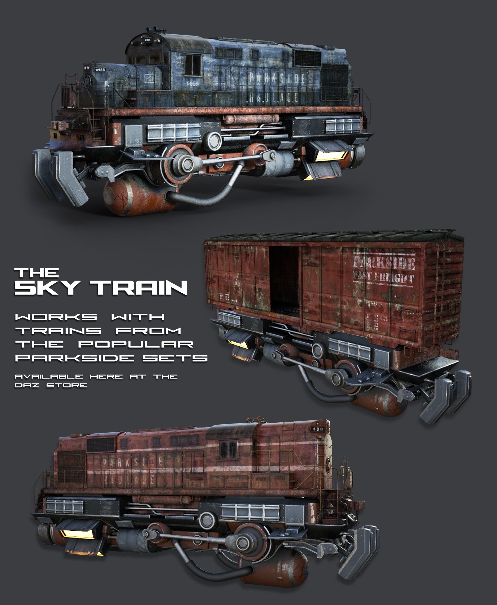 Sky Train 3D Models and 3D Software by Daz 3D