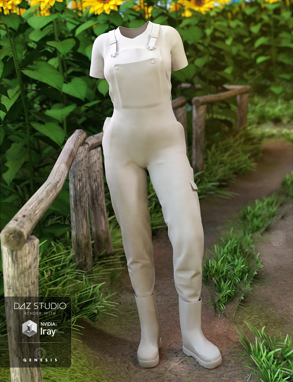 Garden Outfit for Genesis 3 Female(s) by: Oskarsson, 3D Models by Daz 3D