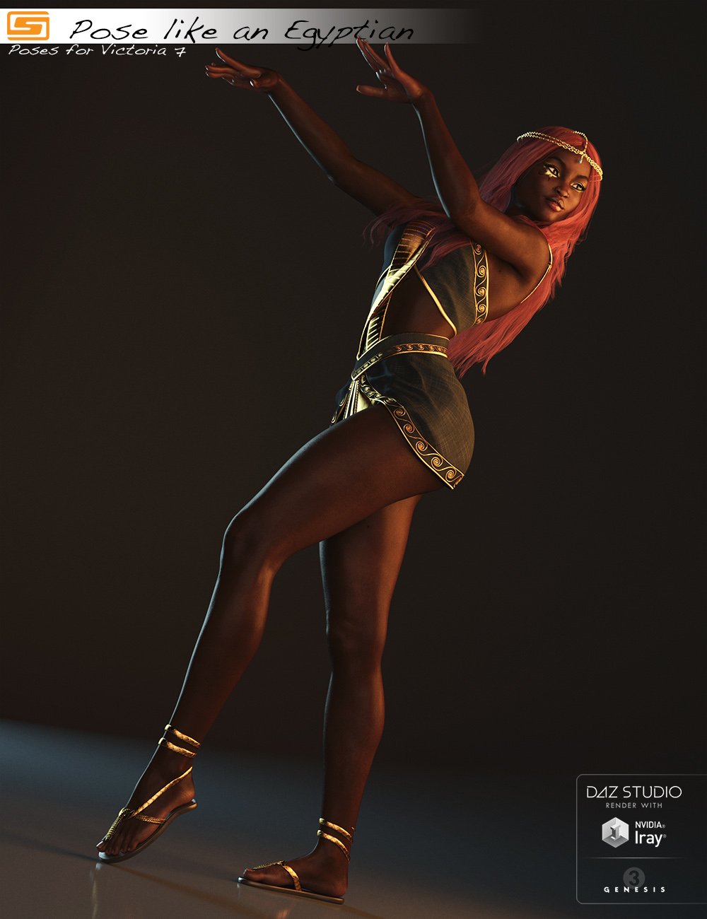 Pose like an Egyptian - Poses for Victoria 7 by: Sedor, 3D Models by Daz 3D