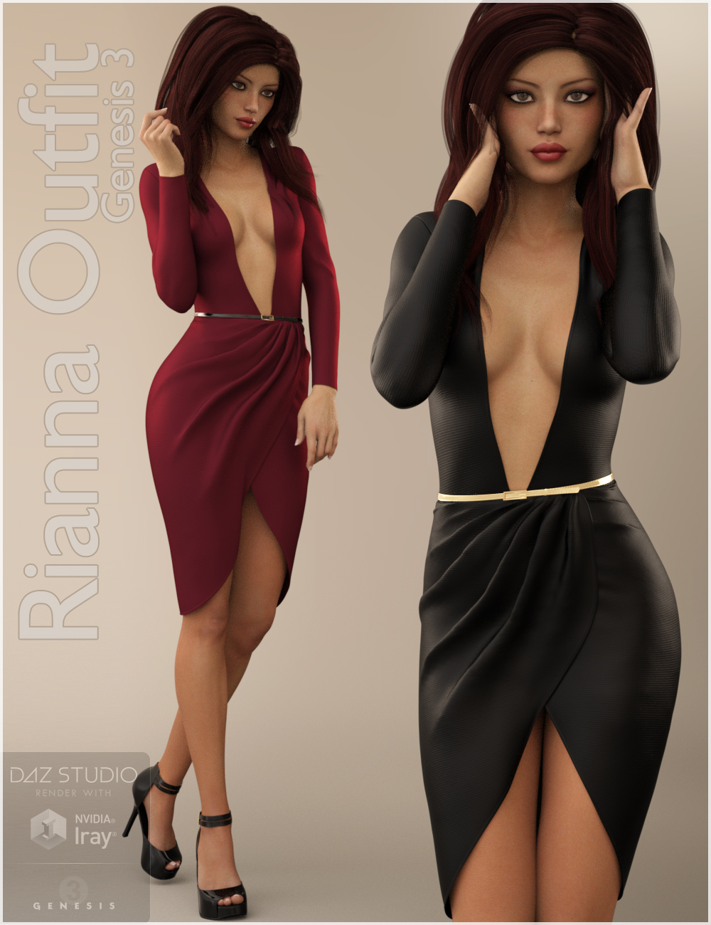 Rianna Outfit for Genesis 3 Female(s) by: Nikisatez, 3D Models by Daz 3D