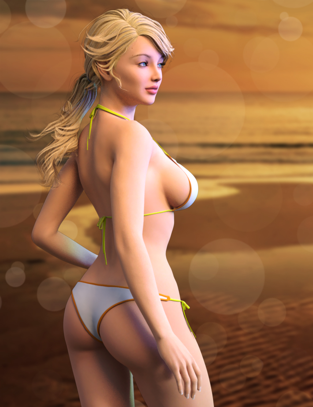 Sunset Bikini for Genesis 2 Female(s) by: Blue Rabbit, 3D Models by Daz 3D