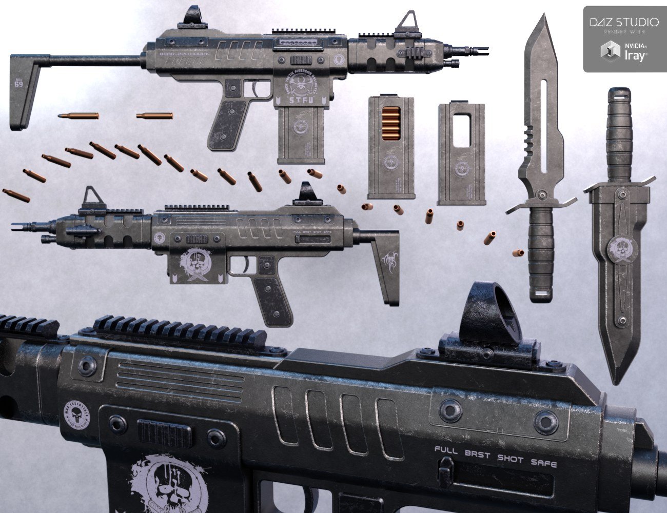 BEAR-220 Assault Rifle Set | Daz 3D