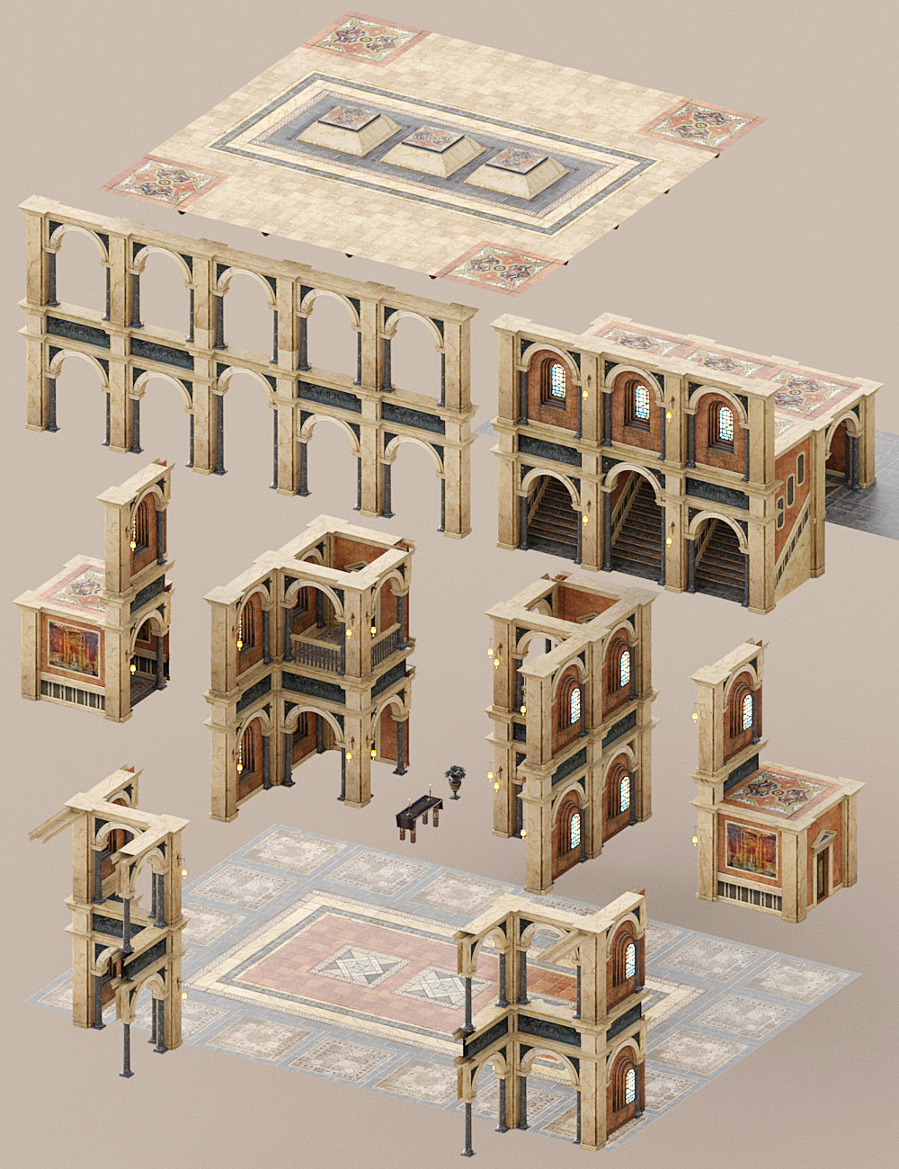 Borgia's Opulent Hall by: The Management, 3D Models by Daz 3D