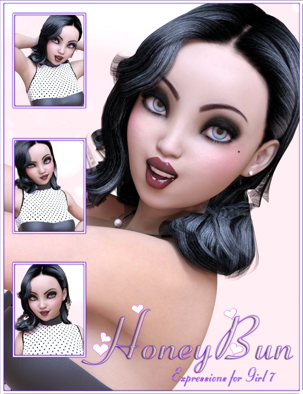 Honey Bun Expressions for Girl 7 by: lunchlady, 3D Models by Daz 3D