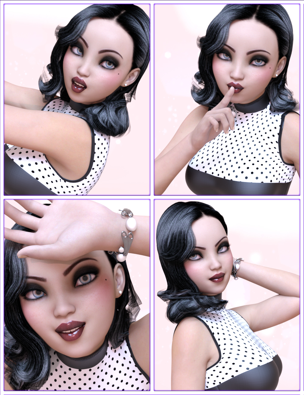 Honey Bun Expressions for Girl 7 by: lunchlady, 3D Models by Daz 3D