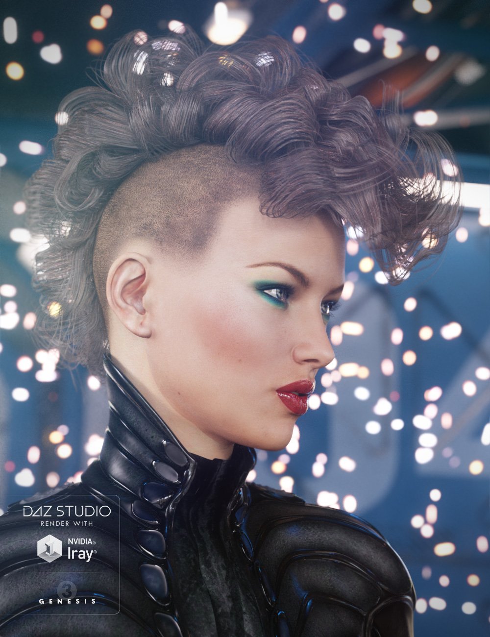 Gothic Hair for Genesis 3 Female(s) by: goldtassel, 3D Models by Daz 3D