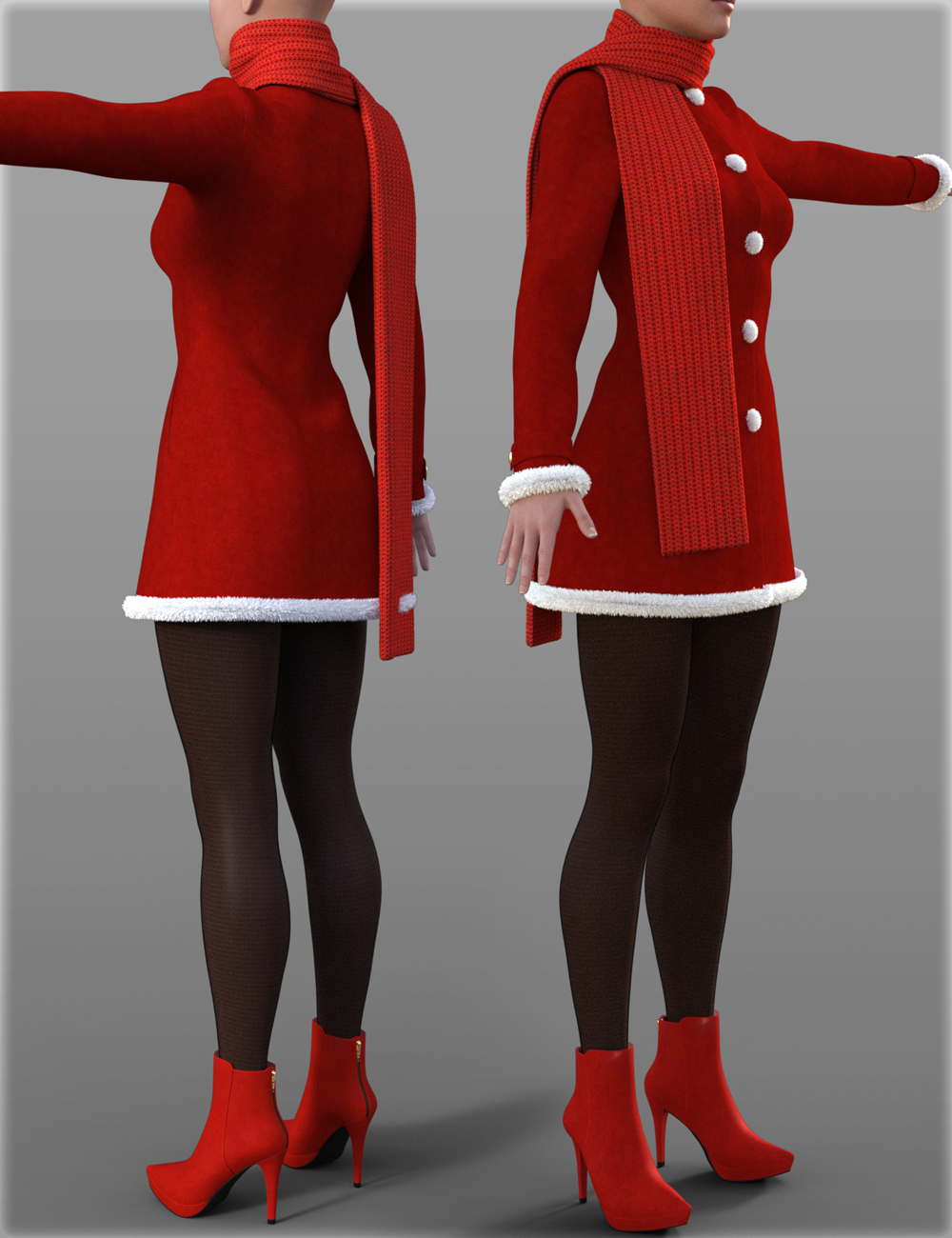 H&C Christmas Costumes for Genesis 3 Female(s) by: IH Kang, 3D Models by Daz 3D