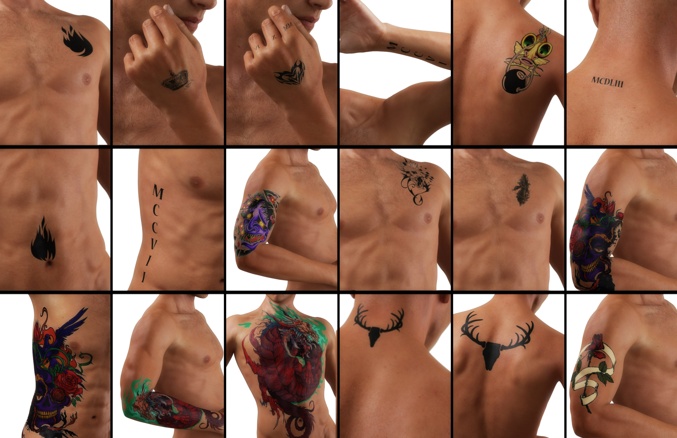 Tattoo for Genesis 3 Male(s) Tattoo for Genesis 3 Male(s) by: Neikdian, 3D Models by Daz 3D