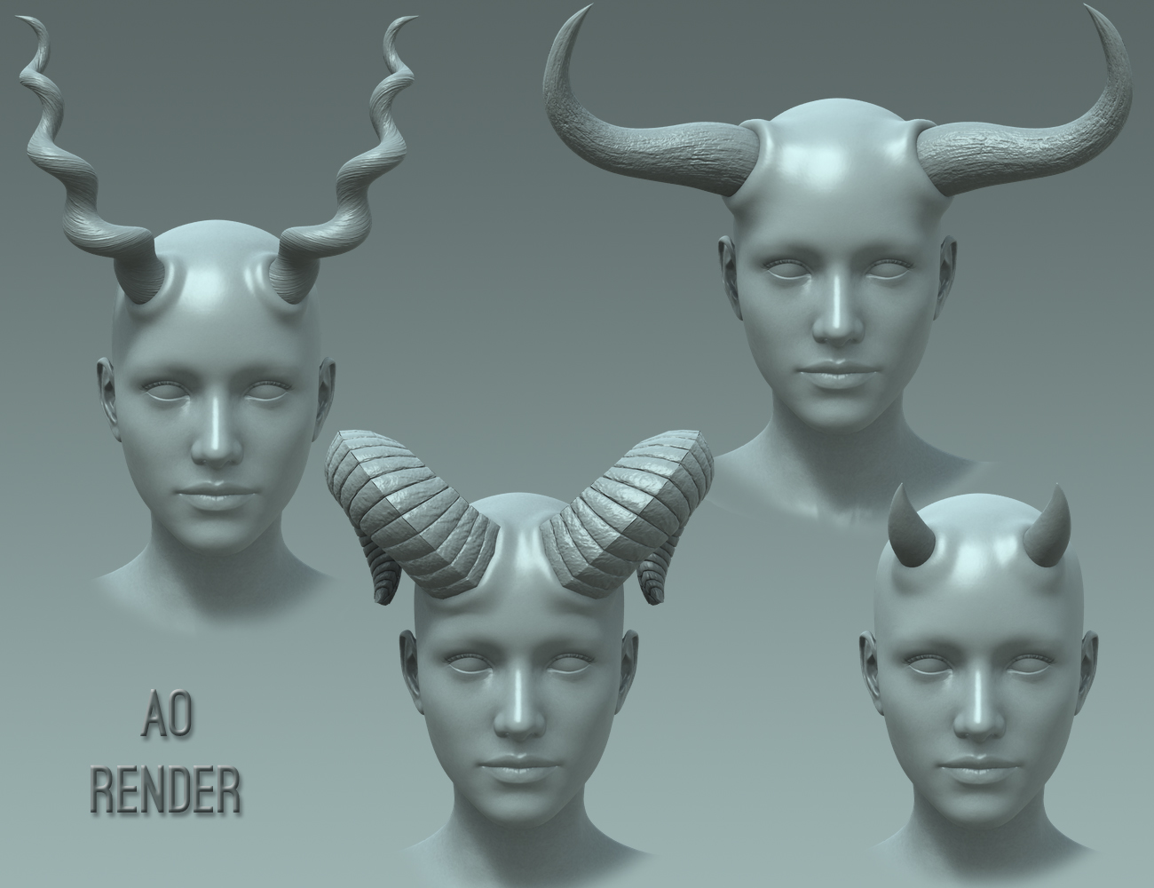 Universal Horns for Genesis 3 Female(s) | Daz 3D