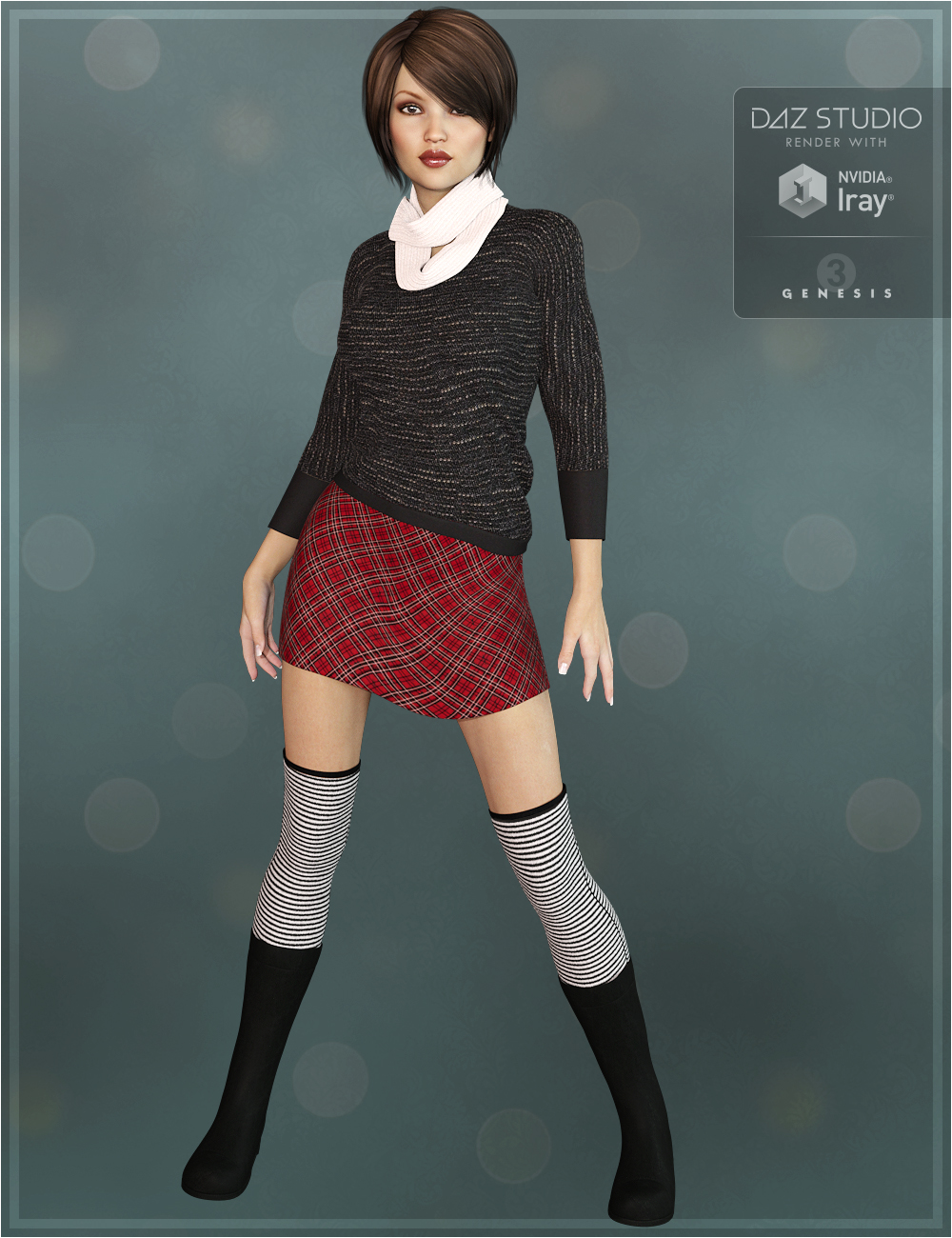 Winter Warmers Outfit for Genesis 3 Female(s) by: OziChick, 3D Models by Daz 3D