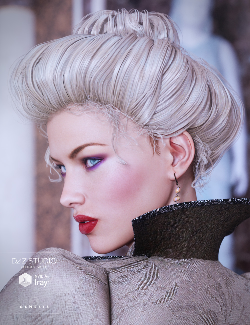 Edwardian Hair for Genesis 3 Female(s) by: goldtassel, 3D Models by Daz 3D