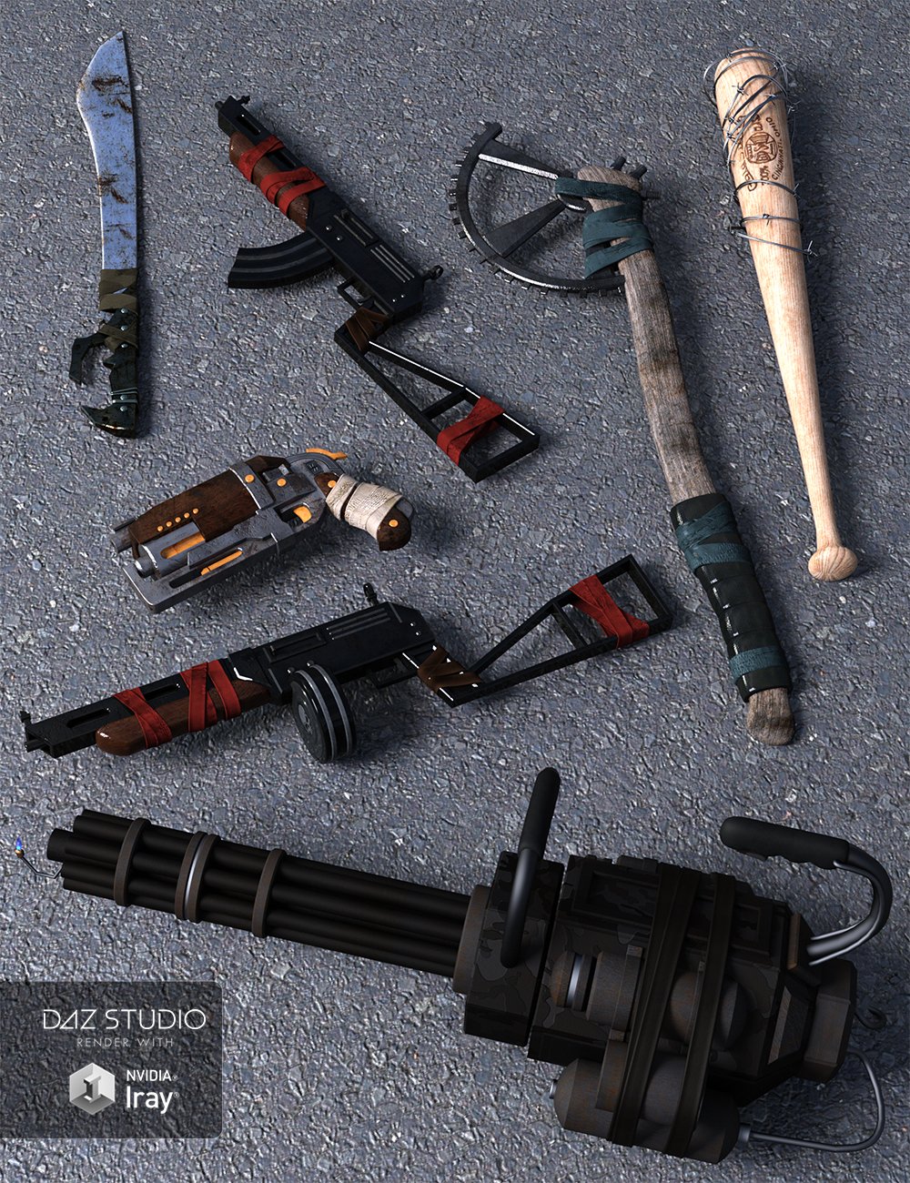 Mad Weapons by: Val3dart, 3D Models by Daz 3D