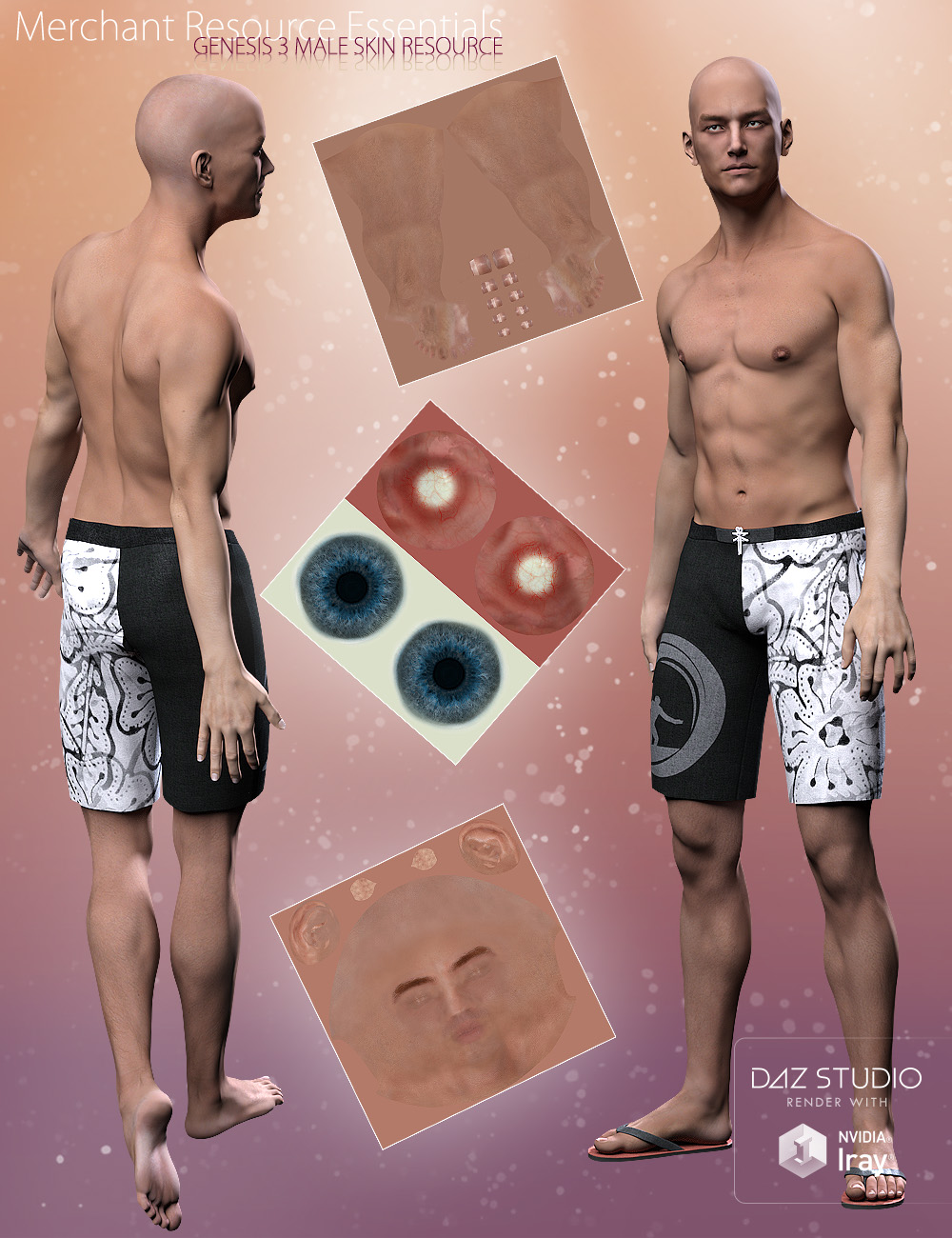Merchant Base Skin Essentials for Genesis 3 Males(s) by: ForbiddenWhispers, 3D Models by Daz 3D