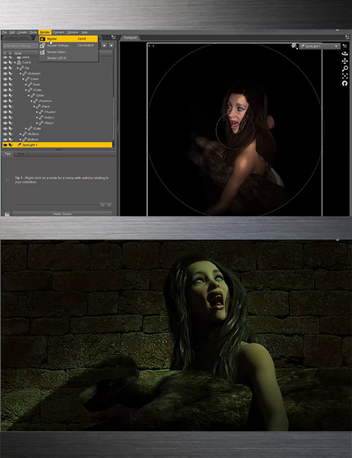 Vicky 7 and Monsters Video Tutorial by: Dreamlight, 3D Models by Daz 3D