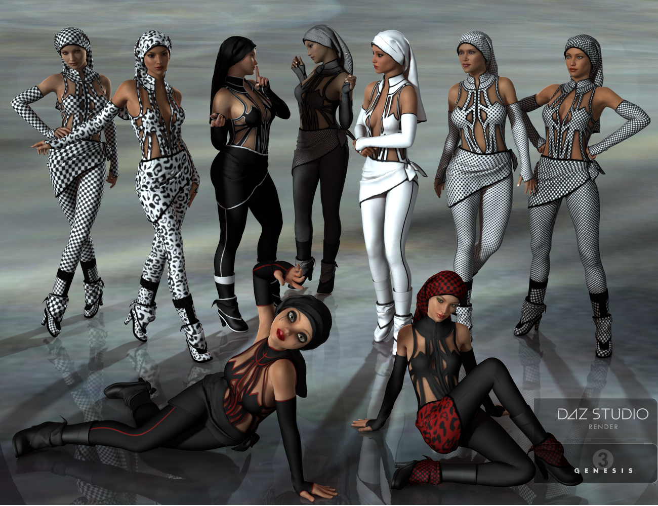 Sleek Chic for Genesis 3 Female(s) by: , 3D Models by Daz 3D
