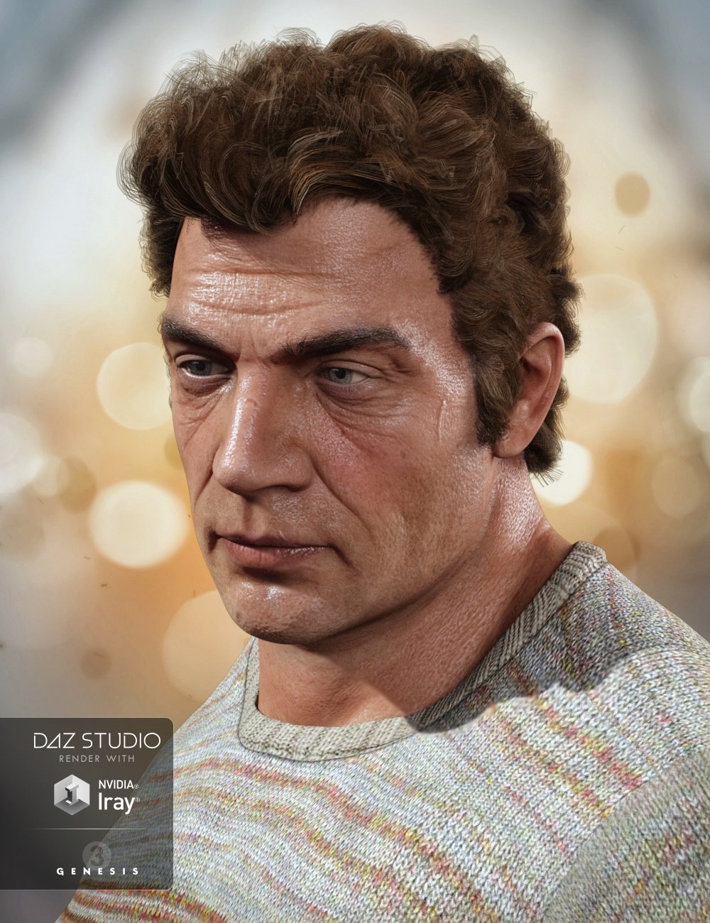 Thomas Hair for Genesis 3 Male(s) by: 3DCelebrity, 3D Models by Daz 3D